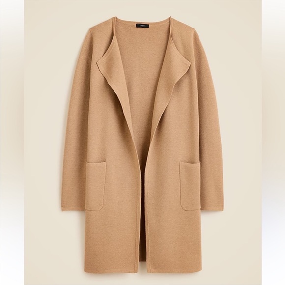 J. Crew Sweaters - J. Crew Juliette Collarless Sweater Blazer Sand Tan Color Size Large